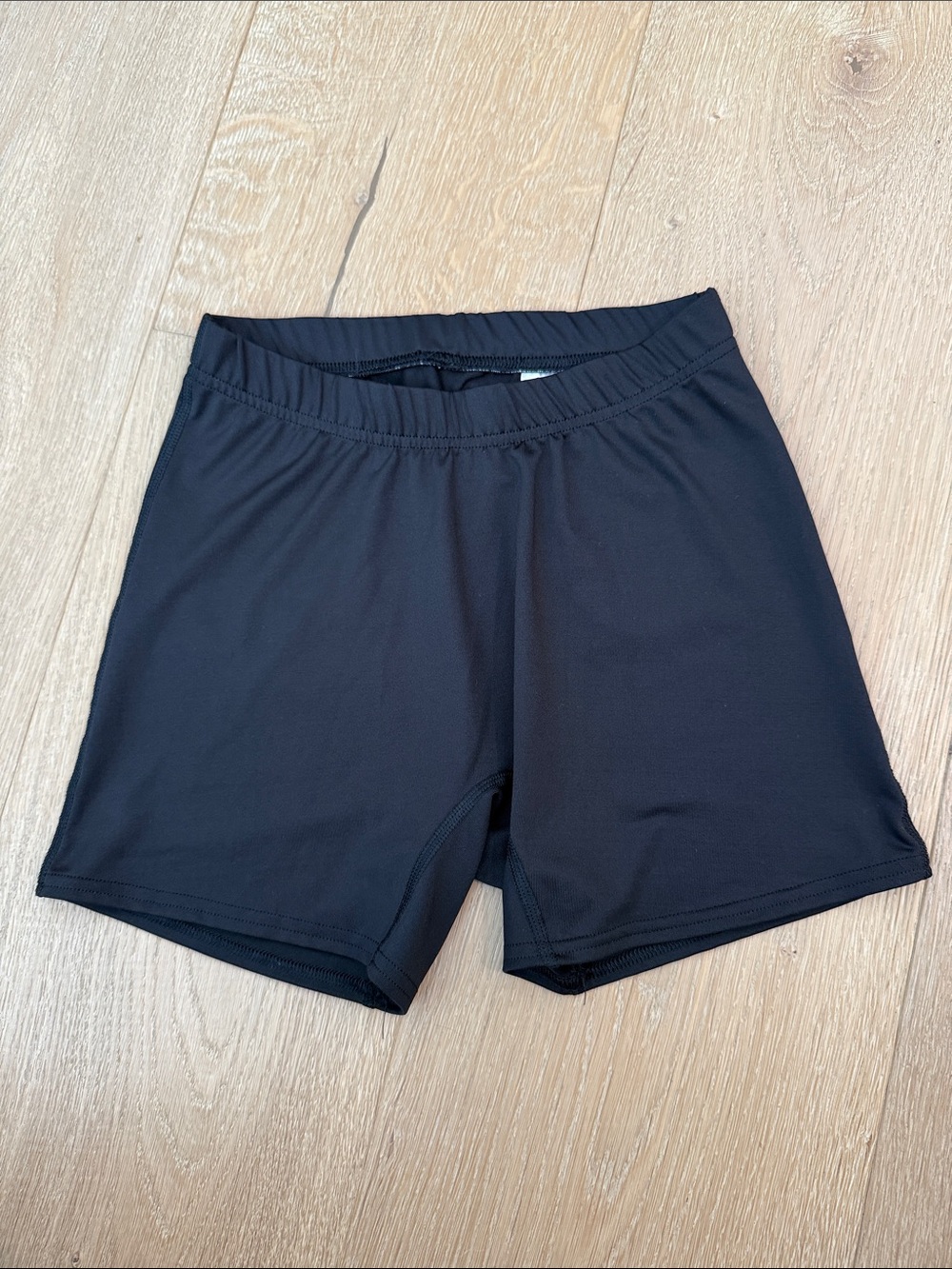 Women's Black Athletic Volleyball Shorts with Elastic Waistband